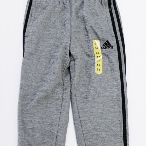 Adidas Kid's Unisex 3-Stripe Tapered Sweatpants Dark gray/Black Small AK5829 - Picture 1 of 5